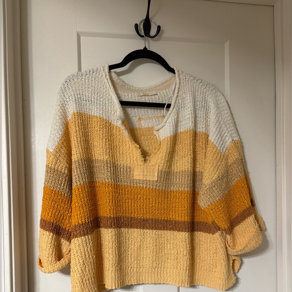 ILLA ILLA Striped Cozy Knit Sweater - Cream & Mustard